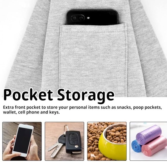 CUBY Dog and Cat Sling Carrier Hands Free Reversible Pet Papoose Bag Gray Plaid - Picture 7 of 13